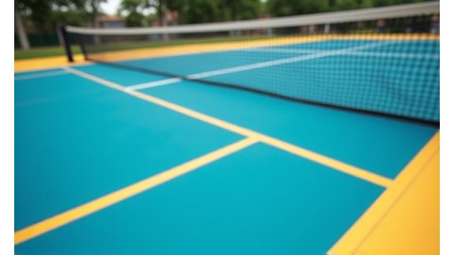 Pickleball court background with contact overlay
